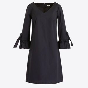 J. Crew Ruffle Tie Black Dress Size 10